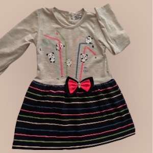 Bomullsklänning med färgglada ränder. - Lukke | Lukke barnkläder