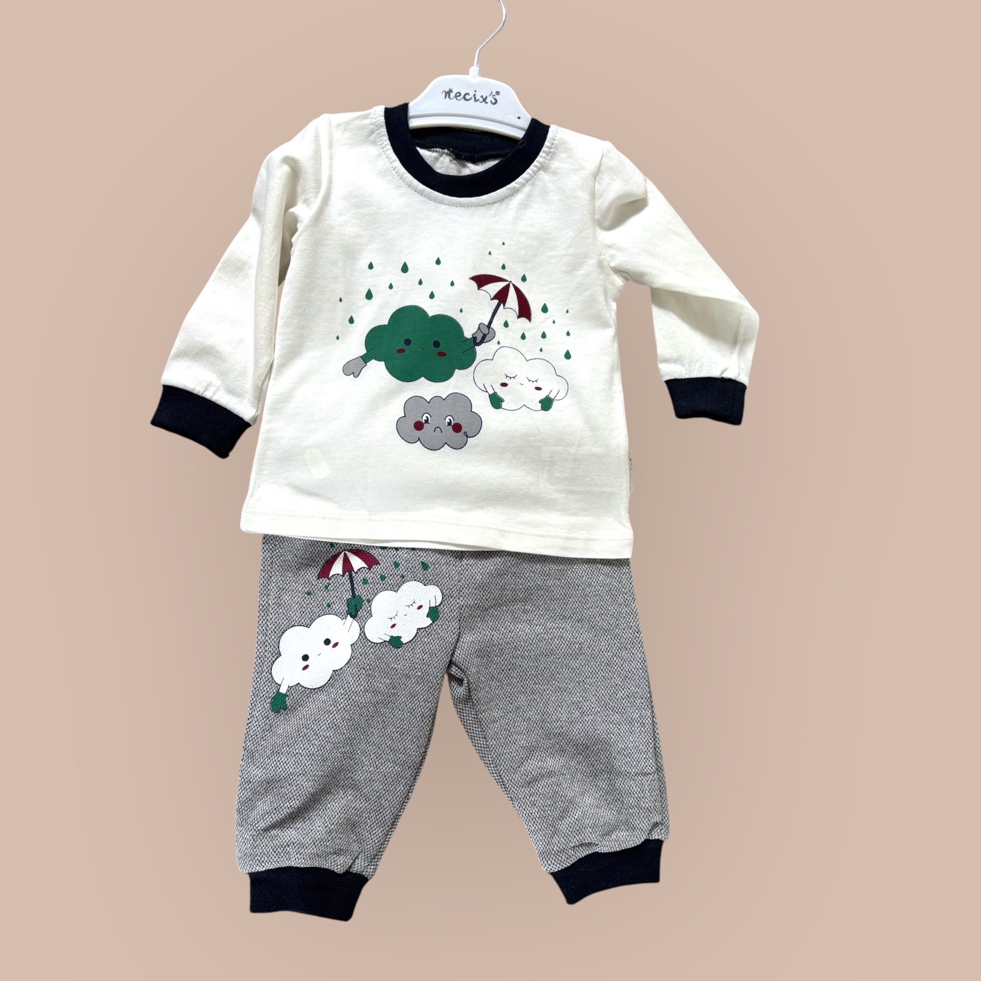 3-delat set ”Moln” grön. - Lukke | Lukke barnkläder