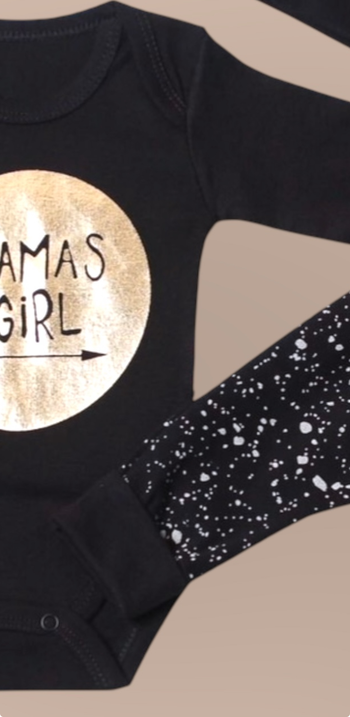 "MAMAS GIRL"Byxor ,body, mössa med rosett .(3 delar) - Bild 2