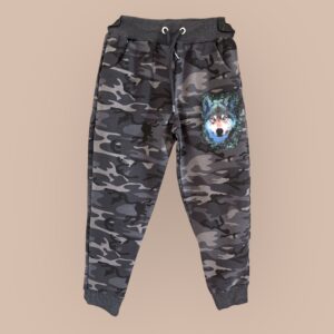 Mjuka Sweatbyxor med varg tryck.