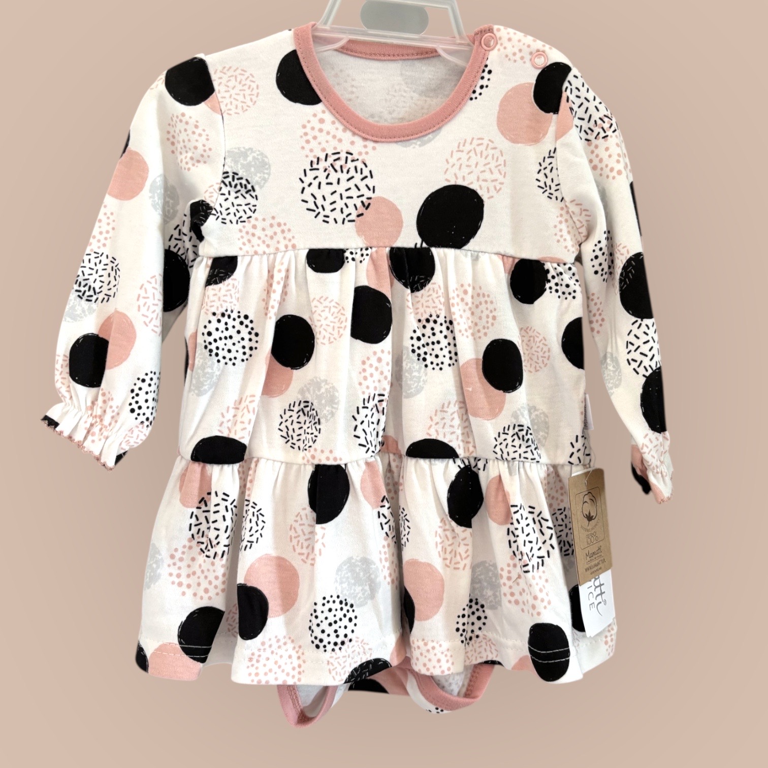 Söt babyklänning med body – Ekologisk bomull. - klänningsbody | Lukke barnkläder