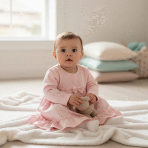 Lukke – Ekologiska & Certifierade Barnkläder i Sverige | Lukke barnkläder Den här underbara babyklänningen med inbyggt body är skapad för små vardagsäventyr, kärlek och lek.